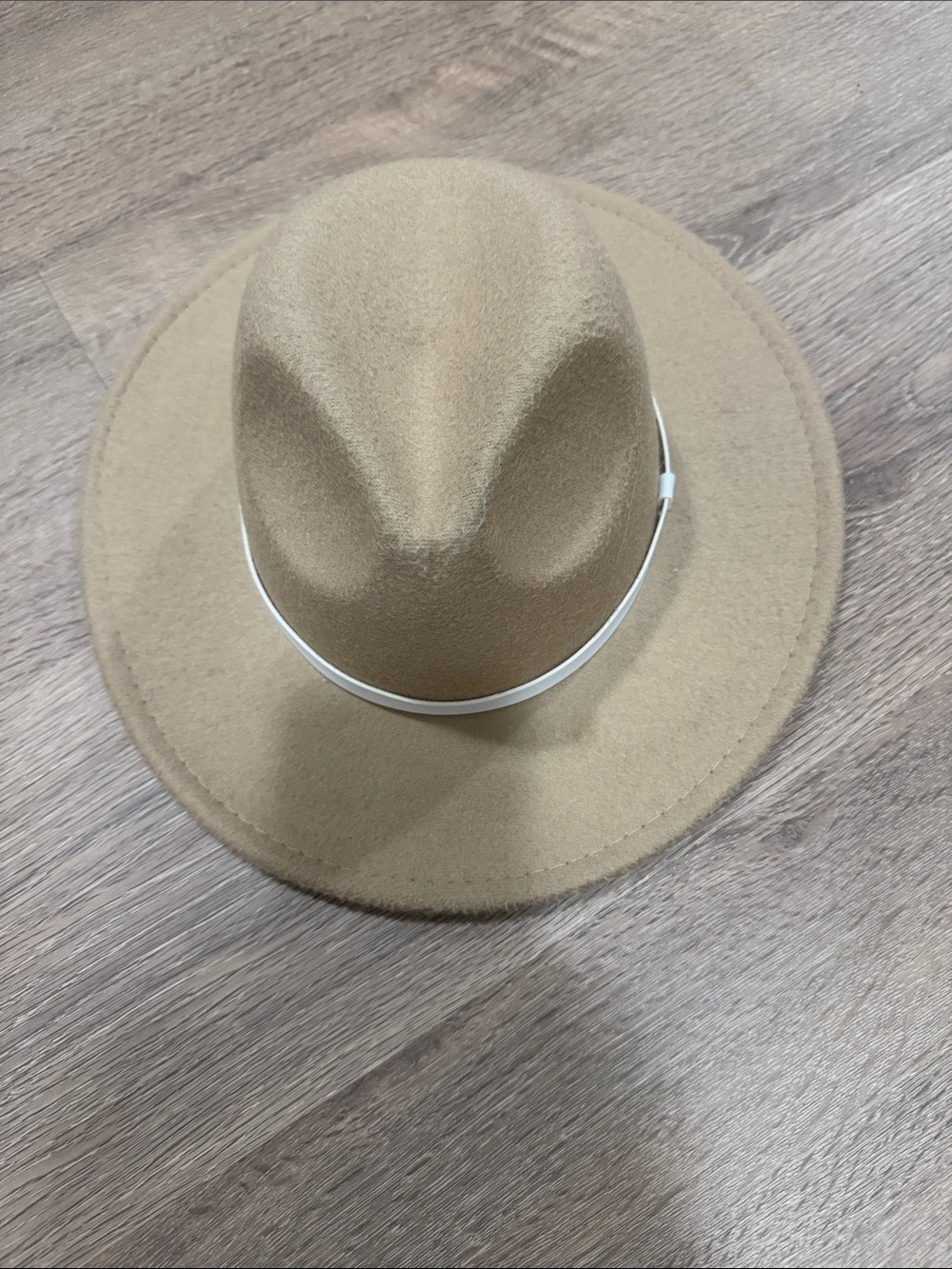 Brixton Tan Felt Fedora with White Band